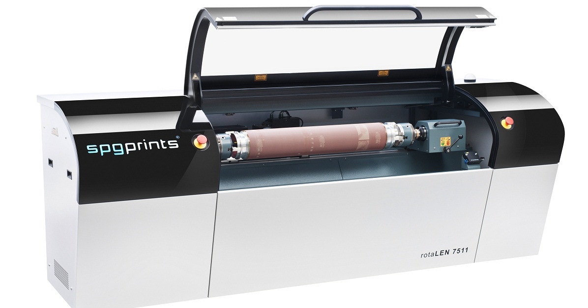 SPGPrints' 914mm rotaLEN engraver PrintActionPrintAction